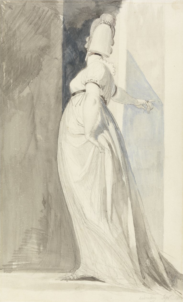 Bakifrån av en stående hona, kallad fru Fuseli av Henry  Fuseli