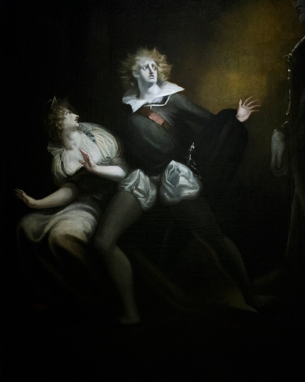 Gertrude, Hamlet och Hamlets fars spöke, detalj av Henry (1741-1825) Fuseli