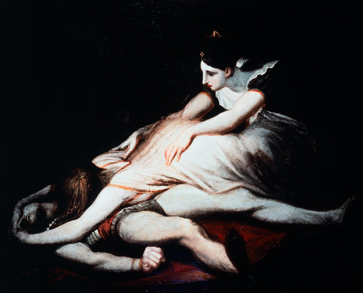 Kriemhild kastar sig över Siegfrieds lik av Johann Heinrich Füssli