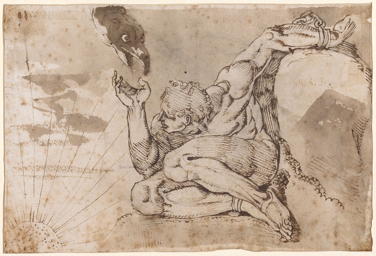 Prometheus (manlig nakenbild med 5 poäng) av Henry (1741 1825) Fuseli