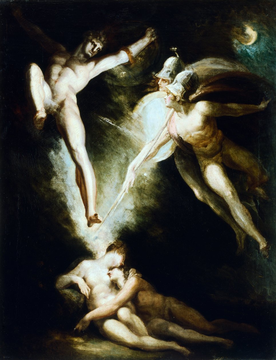Satan berörd av Ithuriels svärd av Johann Heinrich Fussli (1741-1825) av Johann Heinrich Füssli