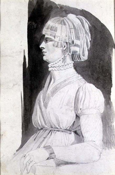 Studie av en kvinna (penna, penna och tvätt) av Johann Heinrich Füssli