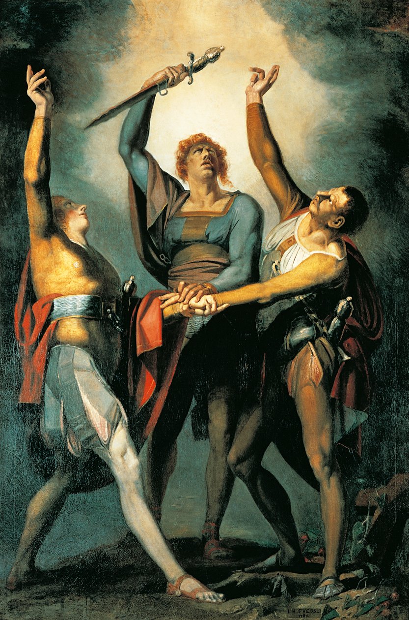 De tre konfedererade under Rutli-eden av Johann Heinrich Füssli