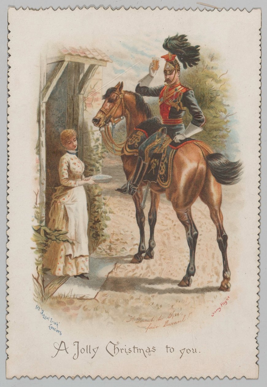 "En skål för dig, vackra flicka! A Jolly Christmas to you’ (julkort) av Henry Payne