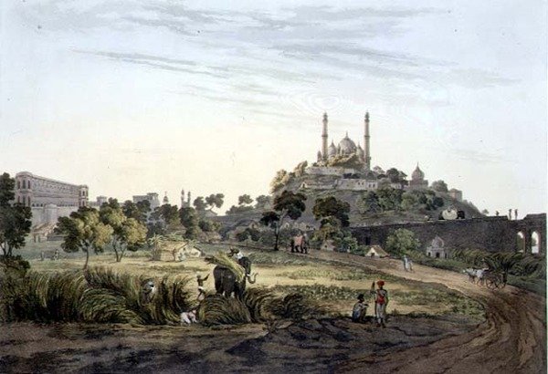 A View at Lucknow, plansch VII, graverad av Daniel Havell (1785-1826) 1809 (gravyr) av Henry (after) Salt
