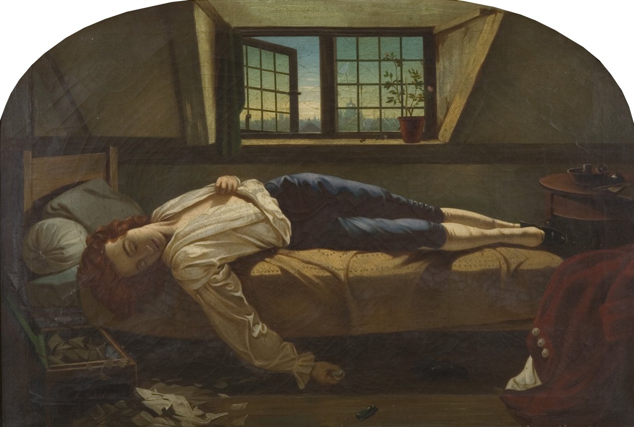 Chattertons död av Henry (after) Wallis