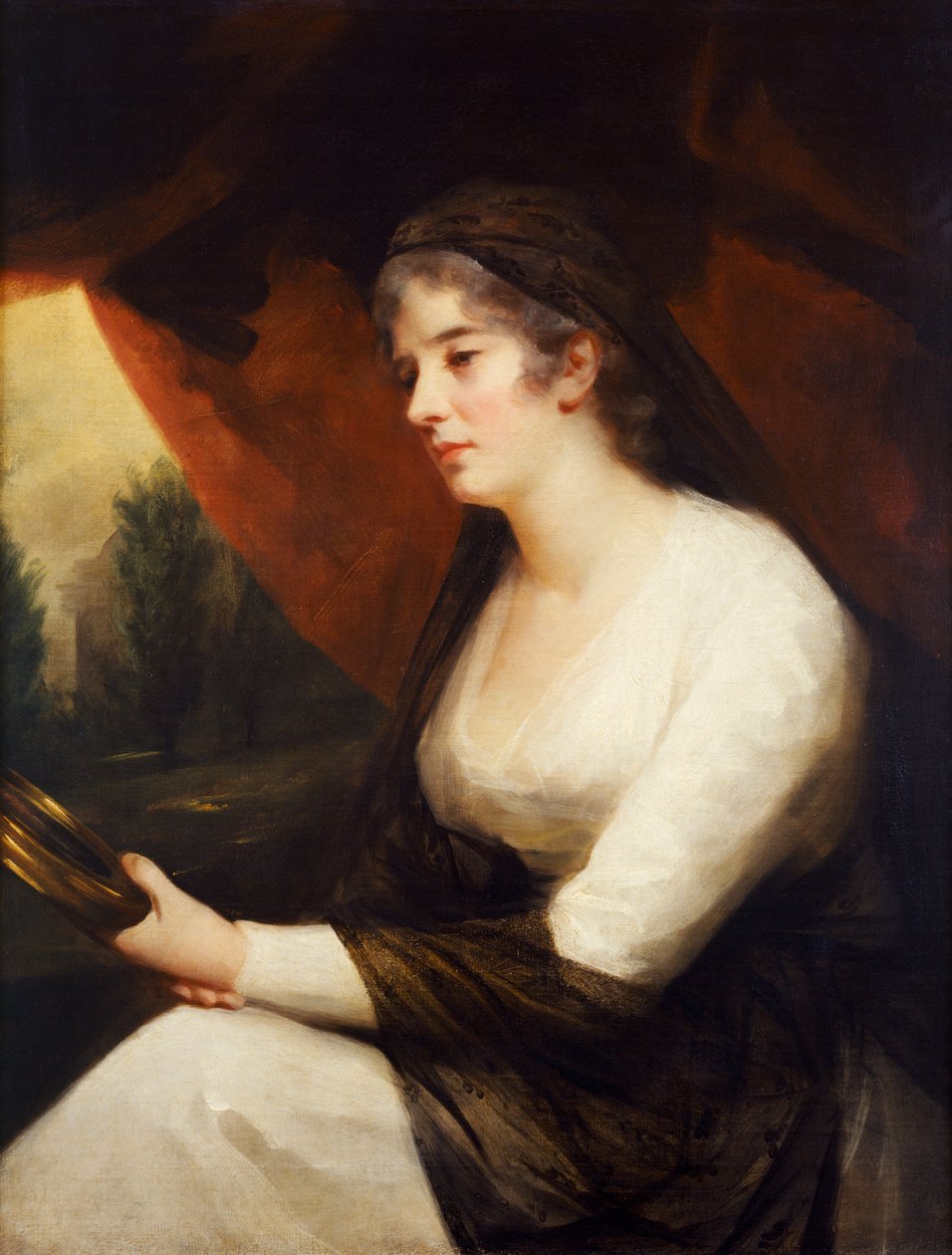 Mrs Johnstone som "Contemplation" (olja på duk) av Henry (attr.) Raeburn