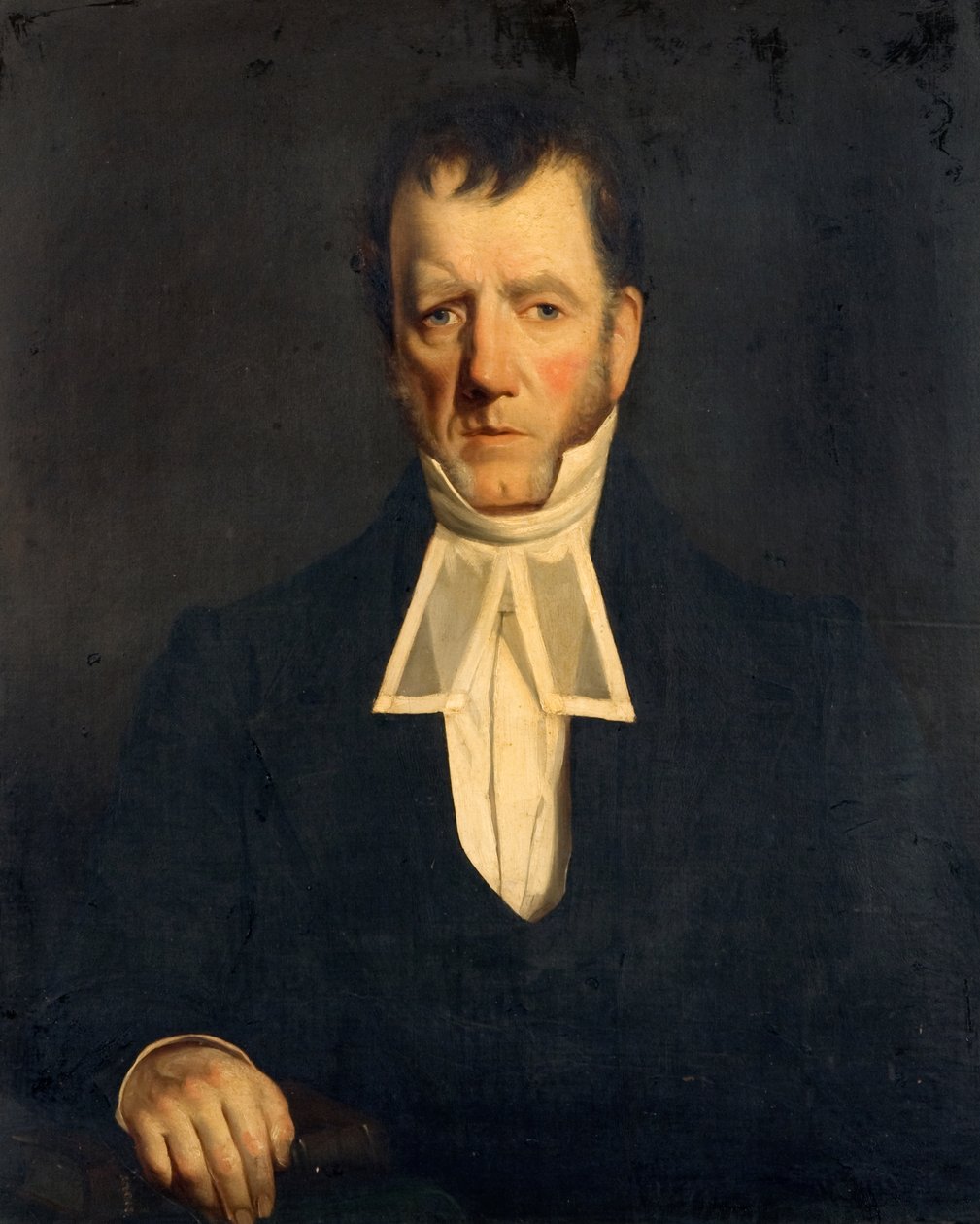 Rev JG Bryden (olja på duk) av Henry (follower of) Raeburn