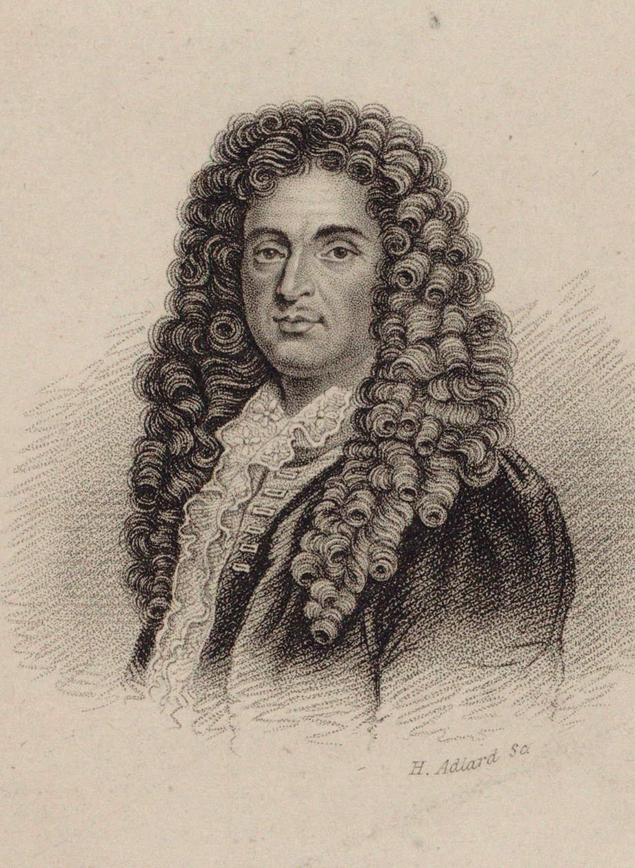 Porträtt av kompositören Jean-Baptiste Lully 1632-1687. av Henry Adlard