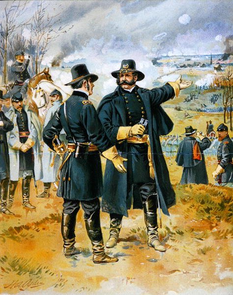 General Burnside (1824-81) i slaget vid Fredericksburg av Henry Alexander (after) Ogden