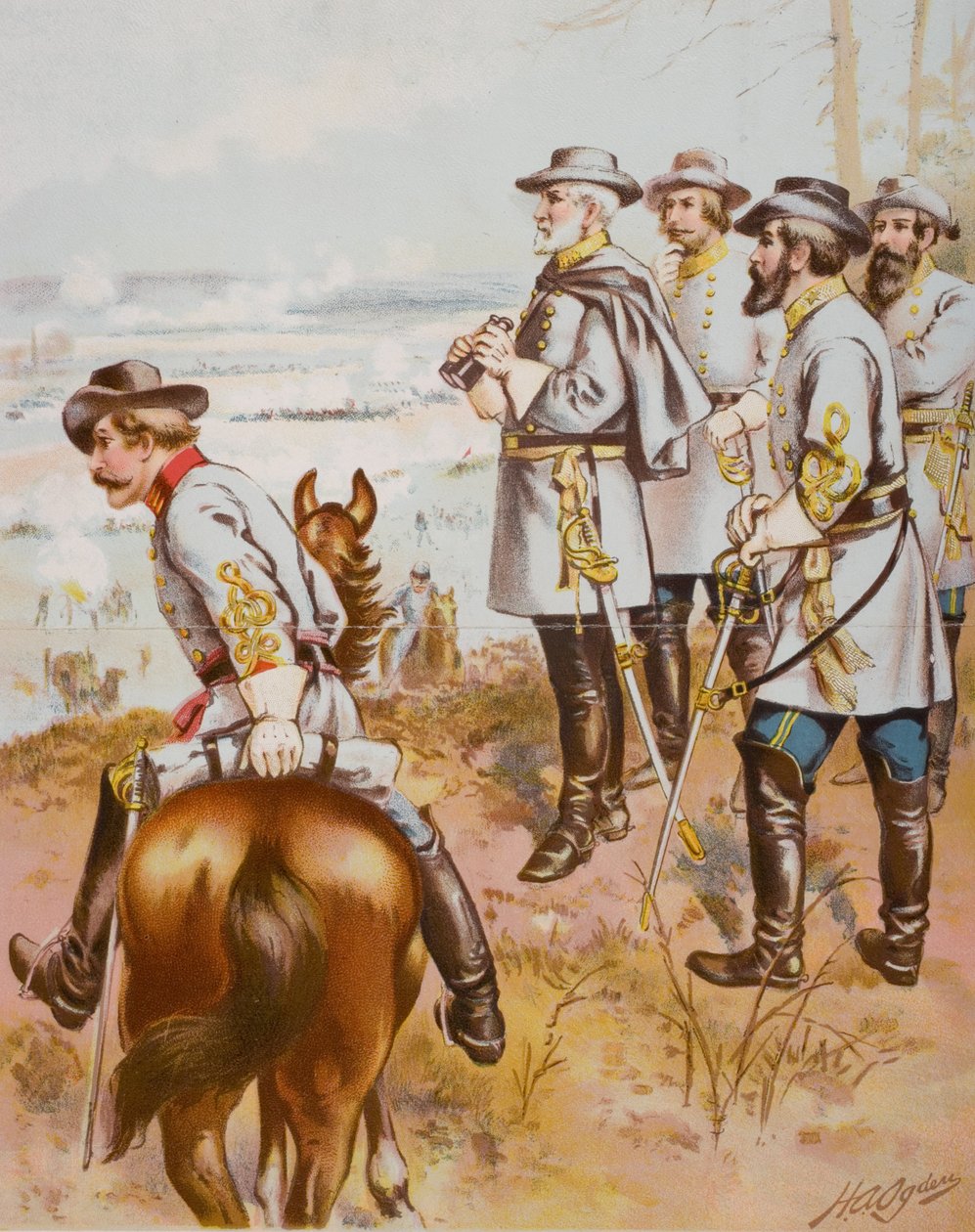 General Robert E. Lee (1807-70) vid slaget vid Fredericksburg, 13 december 1862 av Henry Alexander Ogden