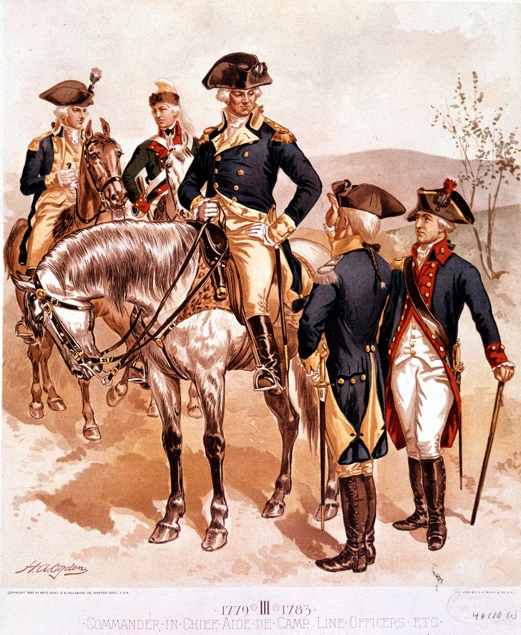 Uniform för överbefälhavare och officerare i den amerikanska kontinentalarmén av Henry Alexander Ogden