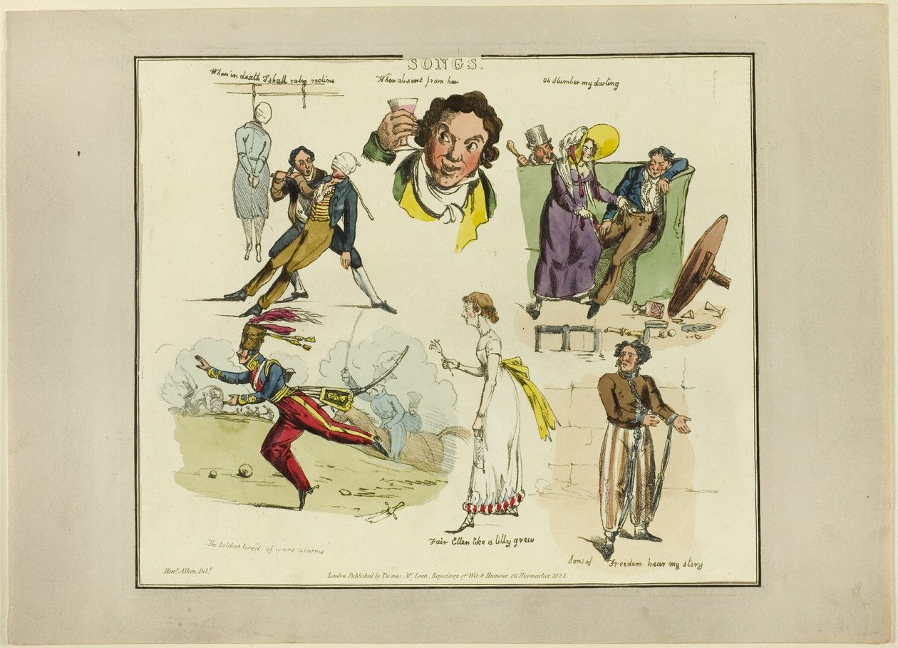 Platta från illustrationer till populära sånger av Henry Alken