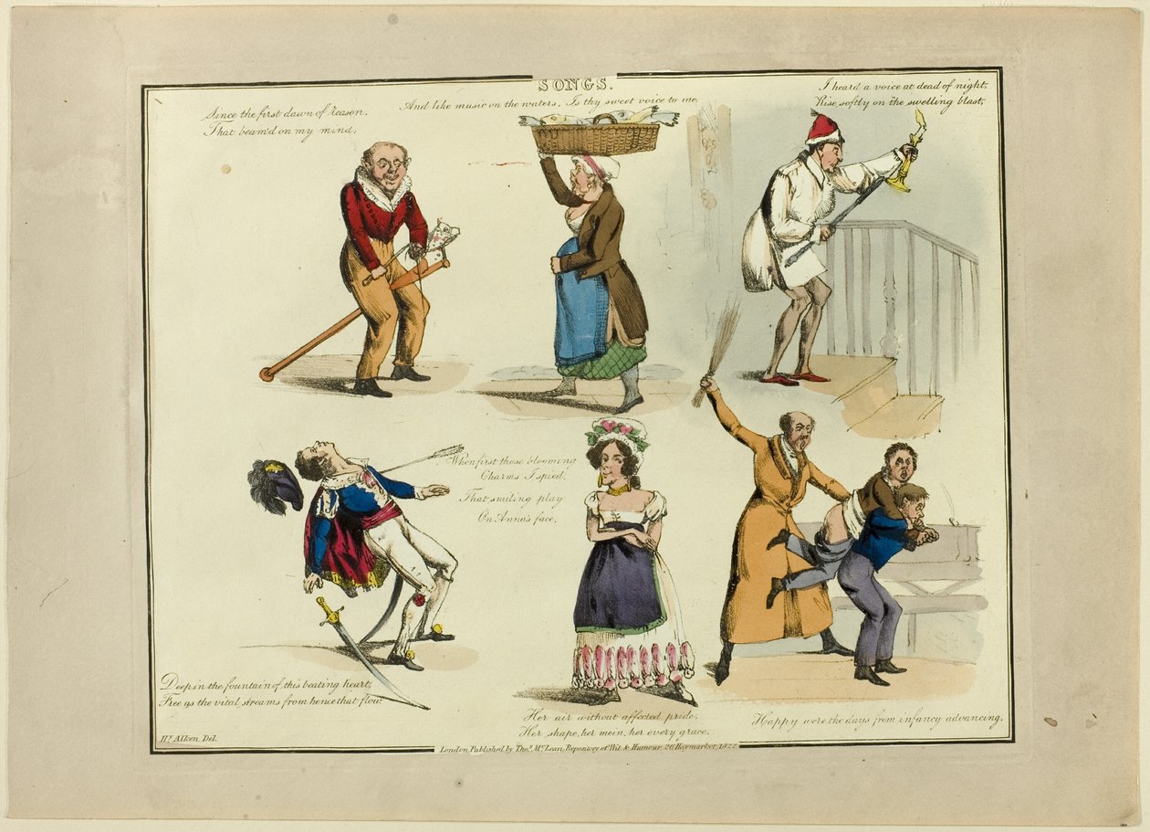Platta från illustrationer till populära sånger av Henry Alken