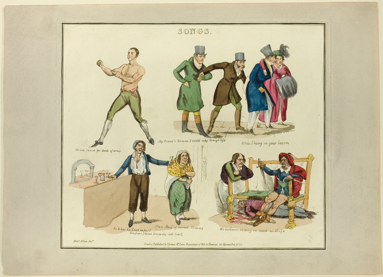 Platta från illustrationer till populära sånger av Henry Alken