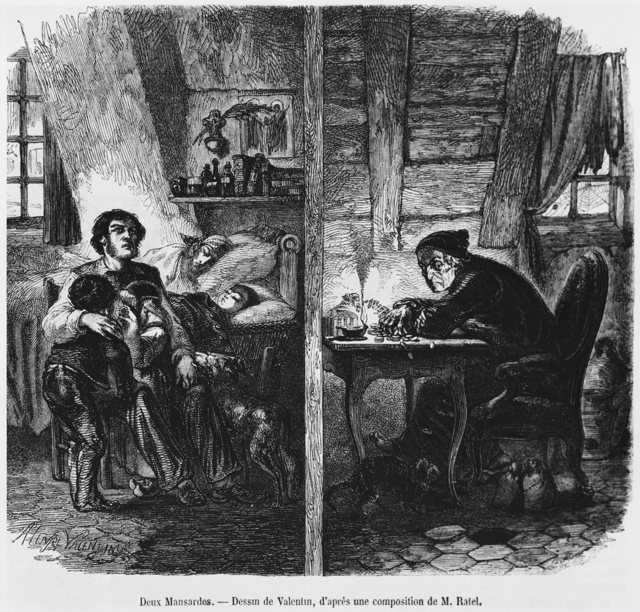 Två garrets, illustration från 