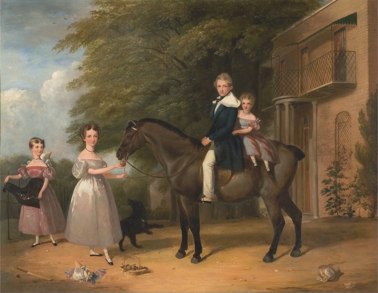 Barn med häst och hund av Henry Barraud