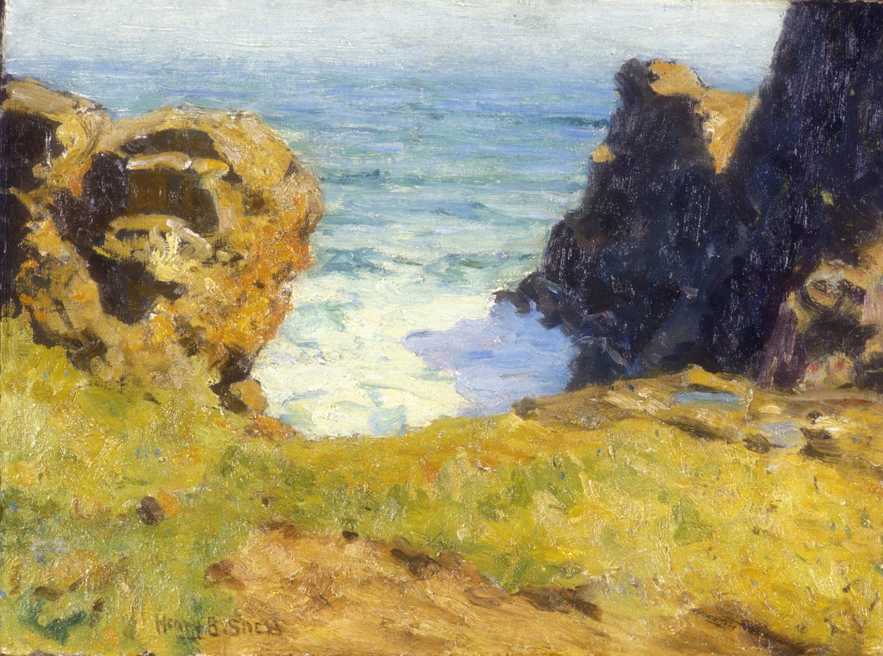 Nära St. Ives, Cornwall, ca 1914 (olja på duk) av Henry Bayley Snell