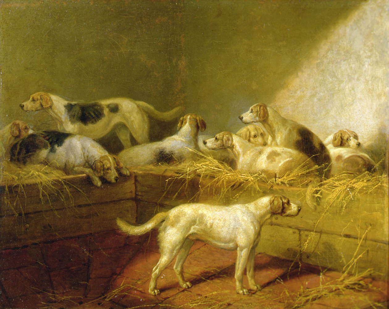 A Hunt Kennel (olja på duk) av Henry Bernard Chalon