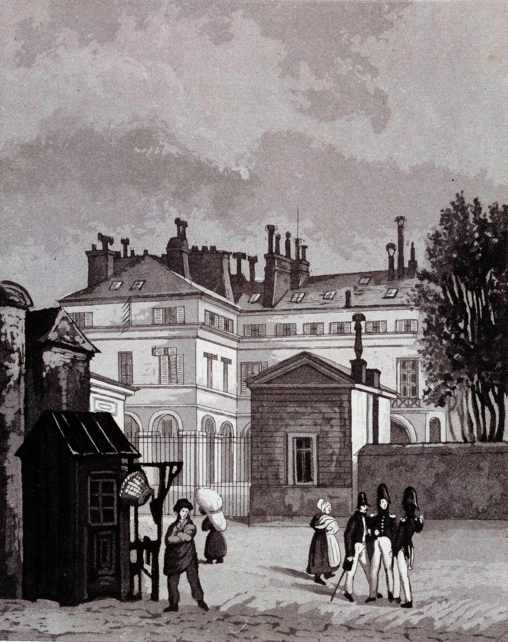Utsikt över Yrkeshögskolan på 1700-talet. Gravyr av Berthoud av Henry Berthoud