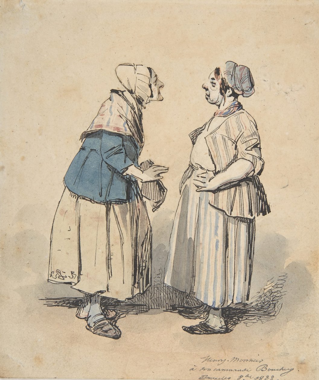De två skvallren Les Deux Commères, 1832. av Henry Bonaventure Monnier