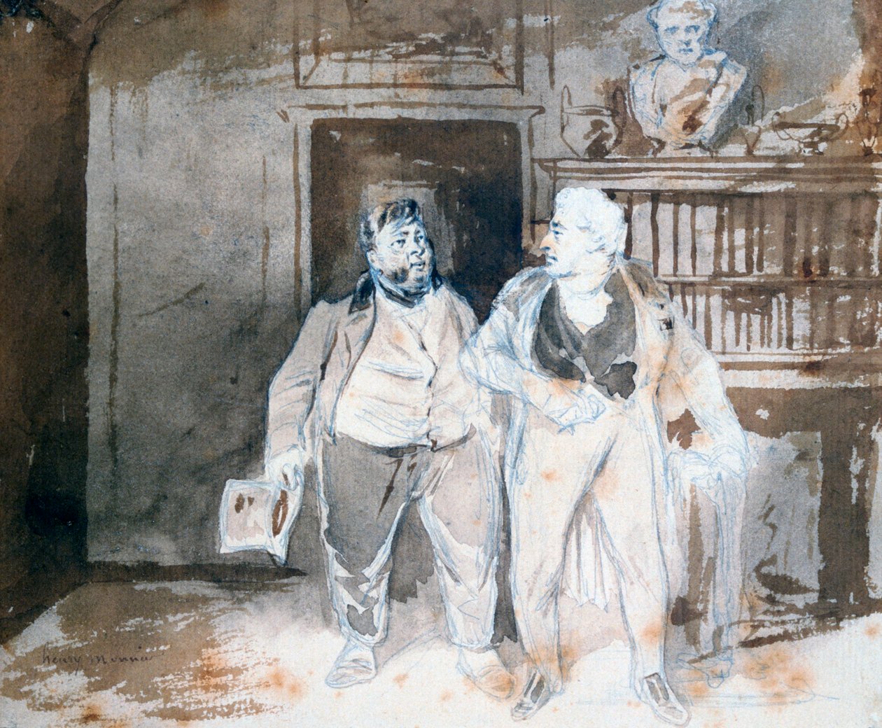 Två tecken, c1825-1877 av Henry Bonaventure Monnier