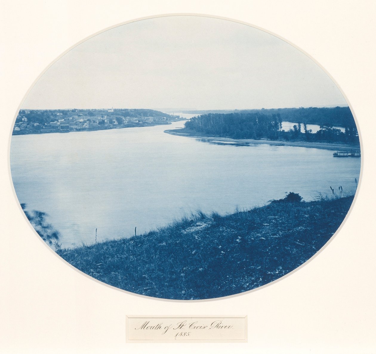 Croix-flodens mynning, från serien Upper Mississippi River, Views, Volume I av Henry Bosse