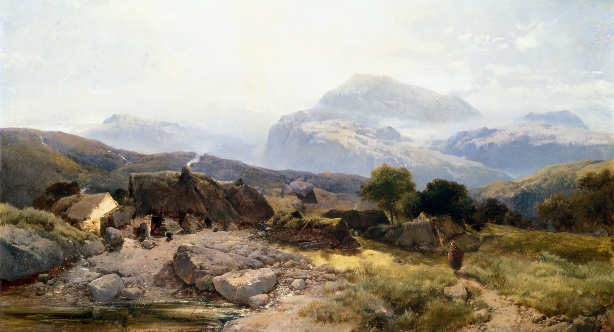 In the Welsh Hills (olja på duk) av Henry Bright