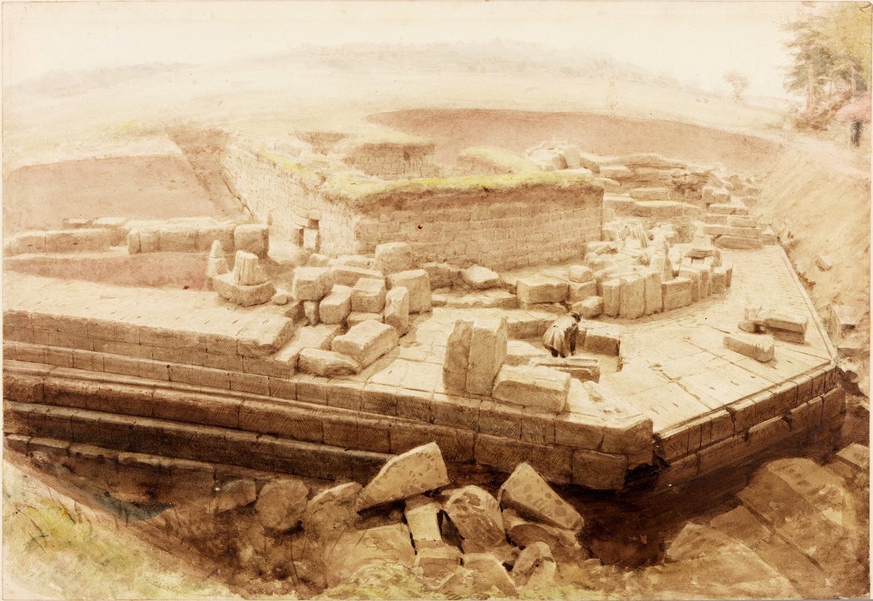 Cilurnum eller Chesters (gouache, penna och akvarell på papper) av Henry Burdon Richardson