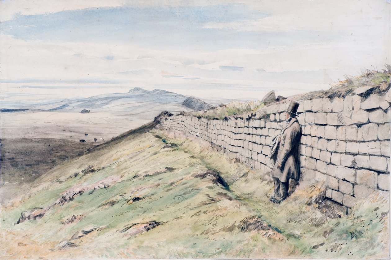 Cockmount Hill (penna, wc & gouache på papper, på kort) av Henry Burdon Richardson