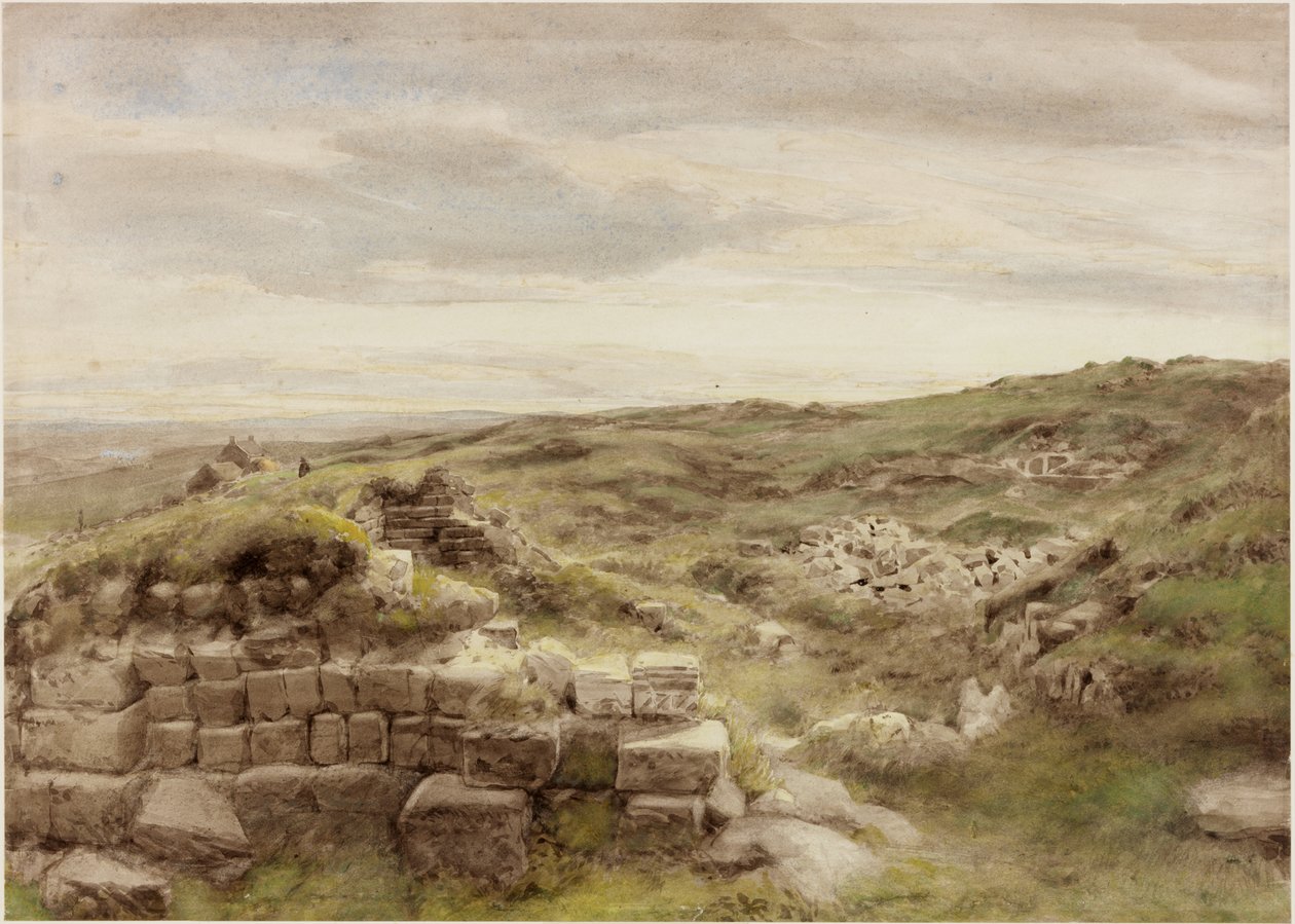 Husgårdar, ca 1848 (penna och akvarell på papper) av Henry Burdon Richardson
