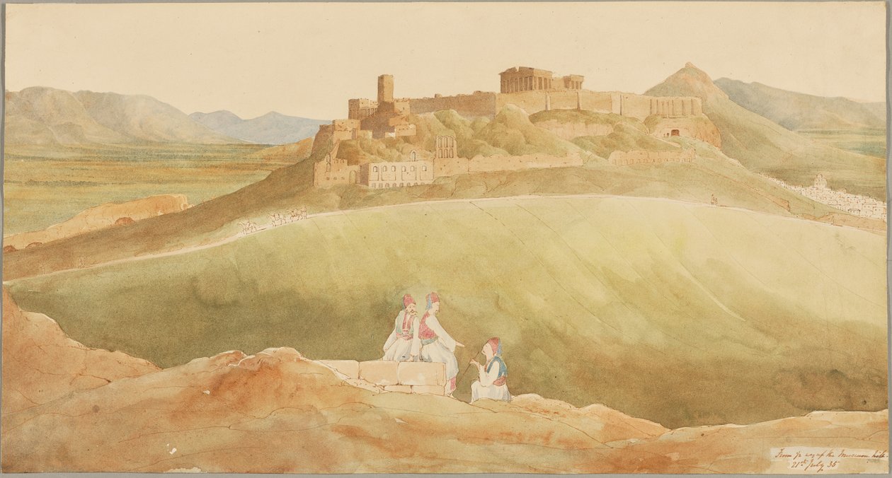 Utsikt över Akropolis, Aten, Grekland av Henry Byam Martin