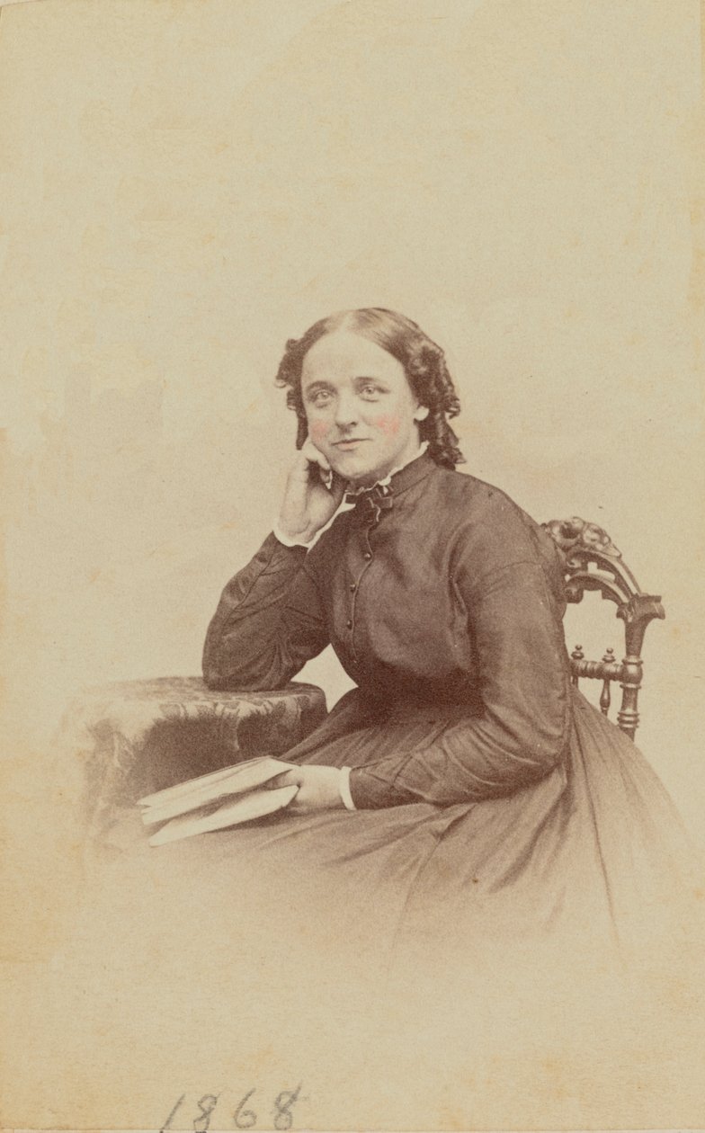 Carte-de-visite-porträtt av Sally Cadwallader Ely, 1862-1869. av Henry C. Phillips