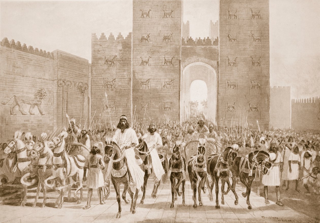 Cyrus inträde i Babylon, illustration från 