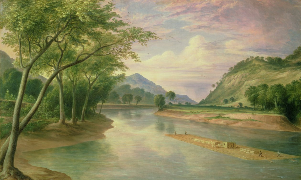 Ohio River nära Marietta, 1855 av Henry Cheever Pratt