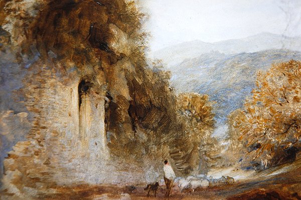 Romantiskt landskap, ca 1849 (akvarell på papper) av Henry Clarence Whaite