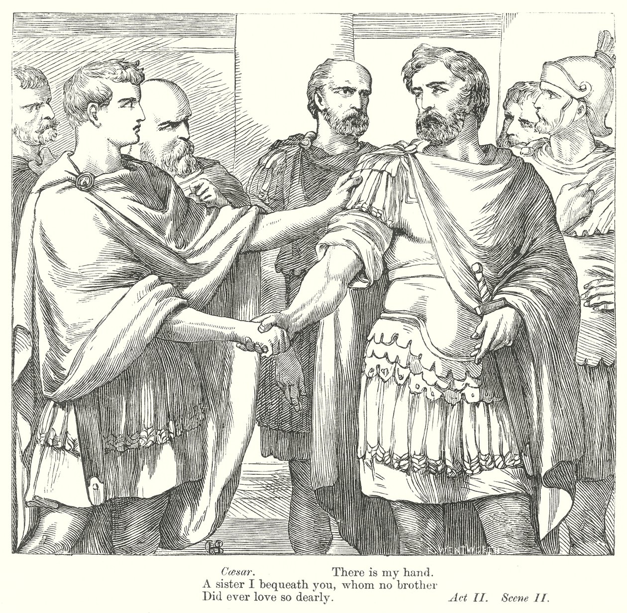 Antonius och Kleopatra (gravyr) av Henry Courtney (after) Selous