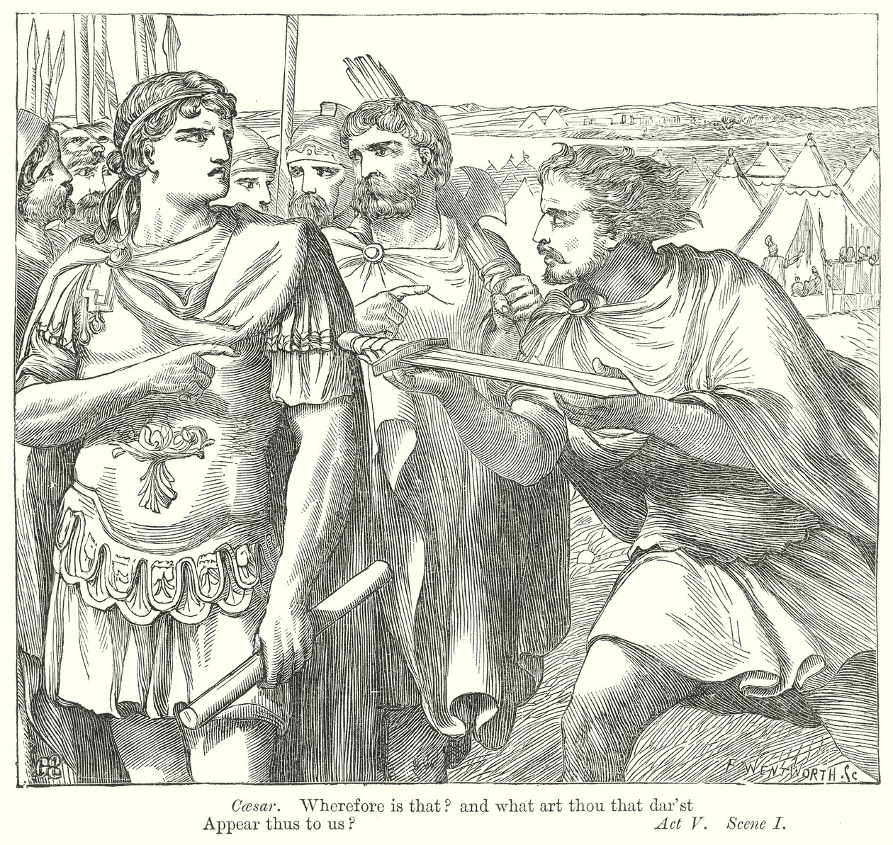 Antonius och Kleopatra (gravyr) av Henry Courtney (after) Selous