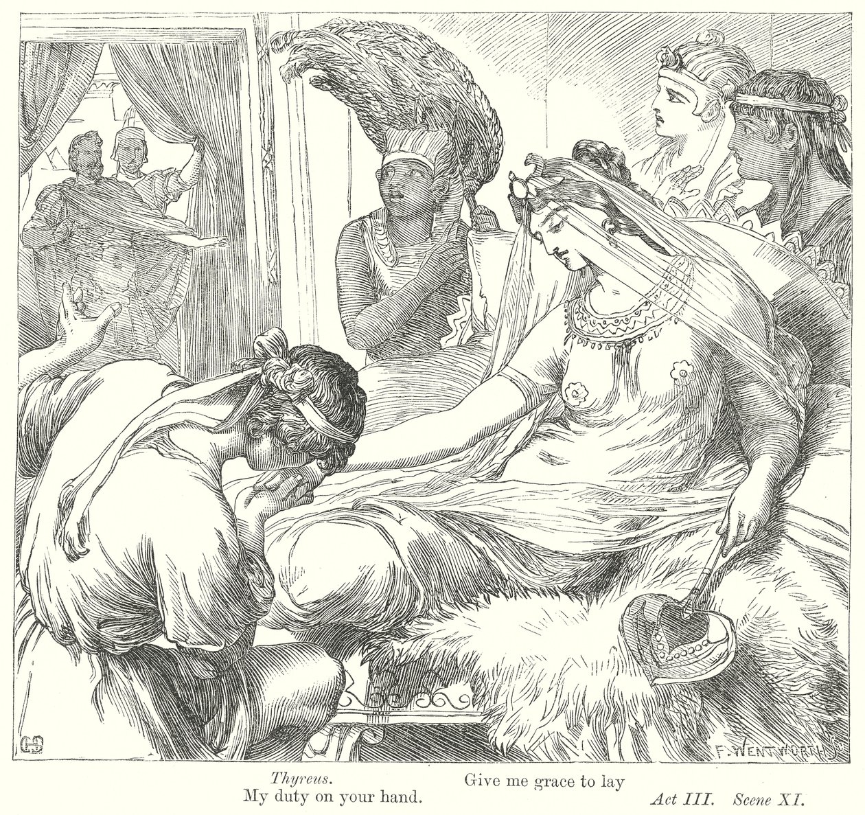 Antonius och Kleopatra (gravyr) av Henry Courtney (after) Selous