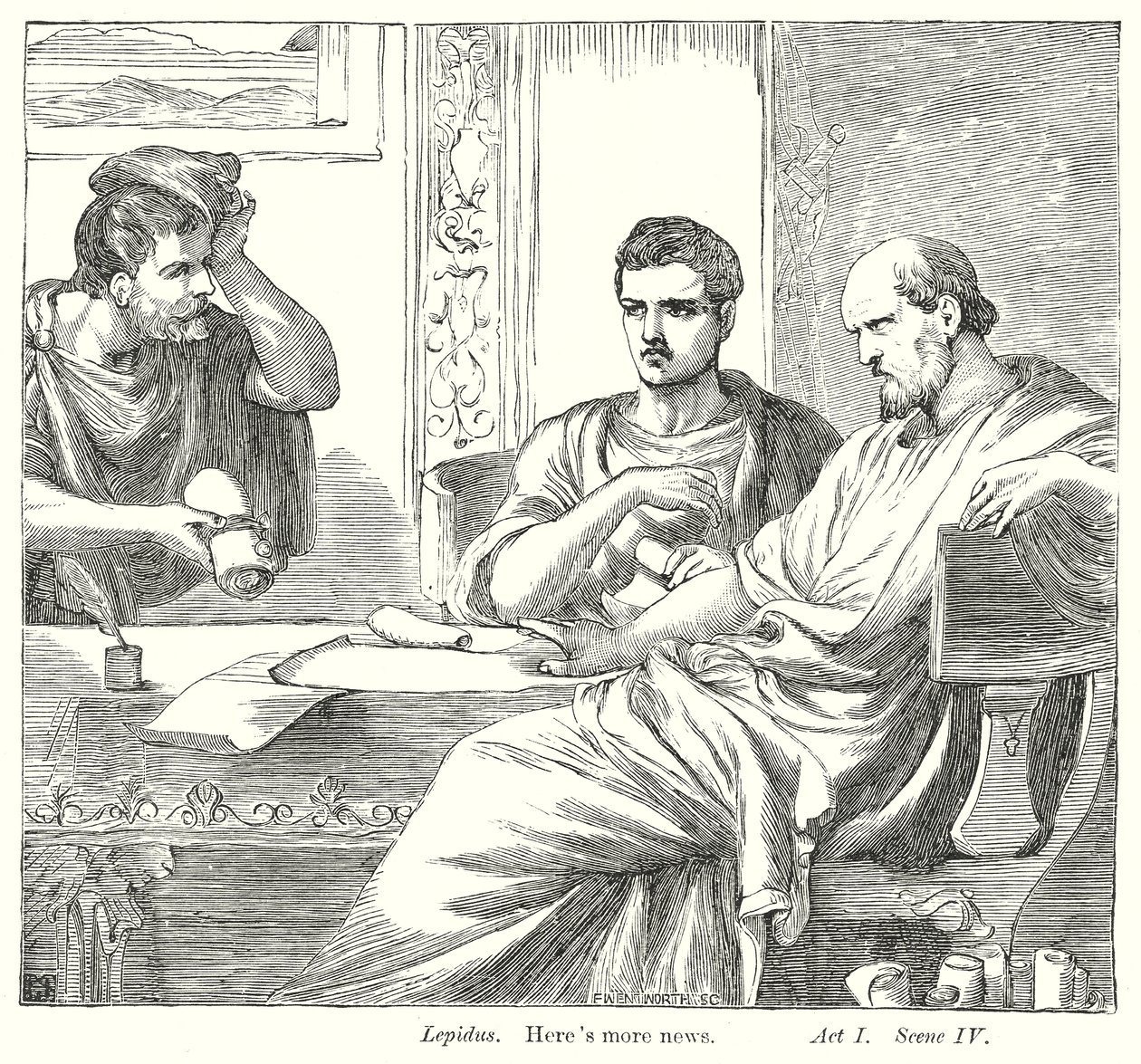 Antonius och Kleopatra (gravyr) av Henry Courtney (after) Selous