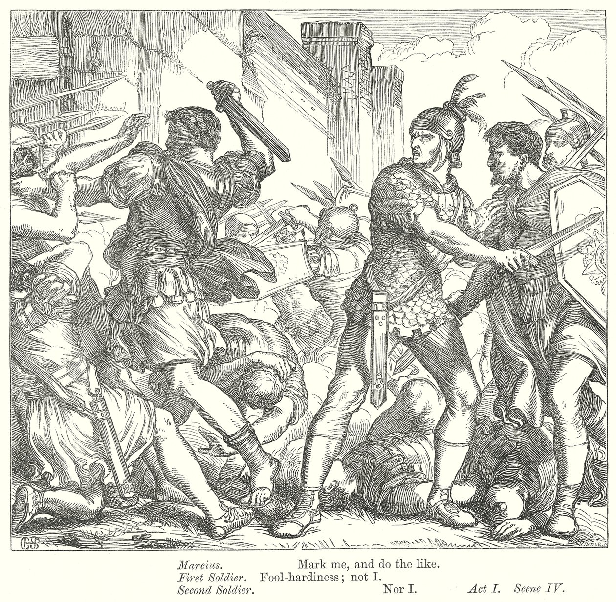 Coriolanus (gravyr) av Henry Courtney (after) Selous