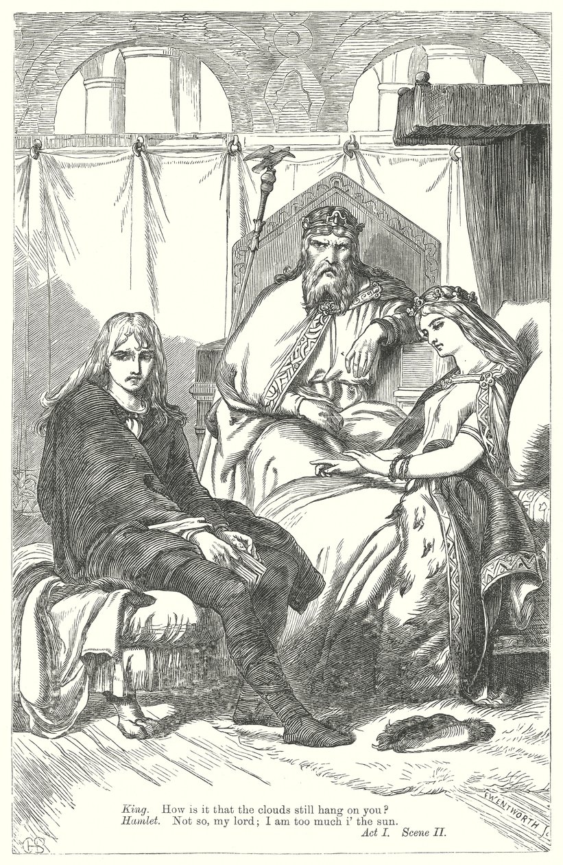 Hamlet (gravyr) av Henry Courtney (after) Selous