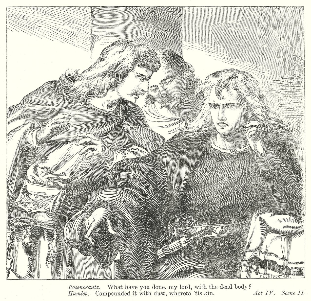 Hamlet (gravyr) av Henry Courtney (after) Selous