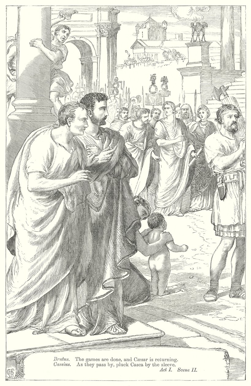 Julius Caesar (gravyr) av Henry Courtney (after) Selous