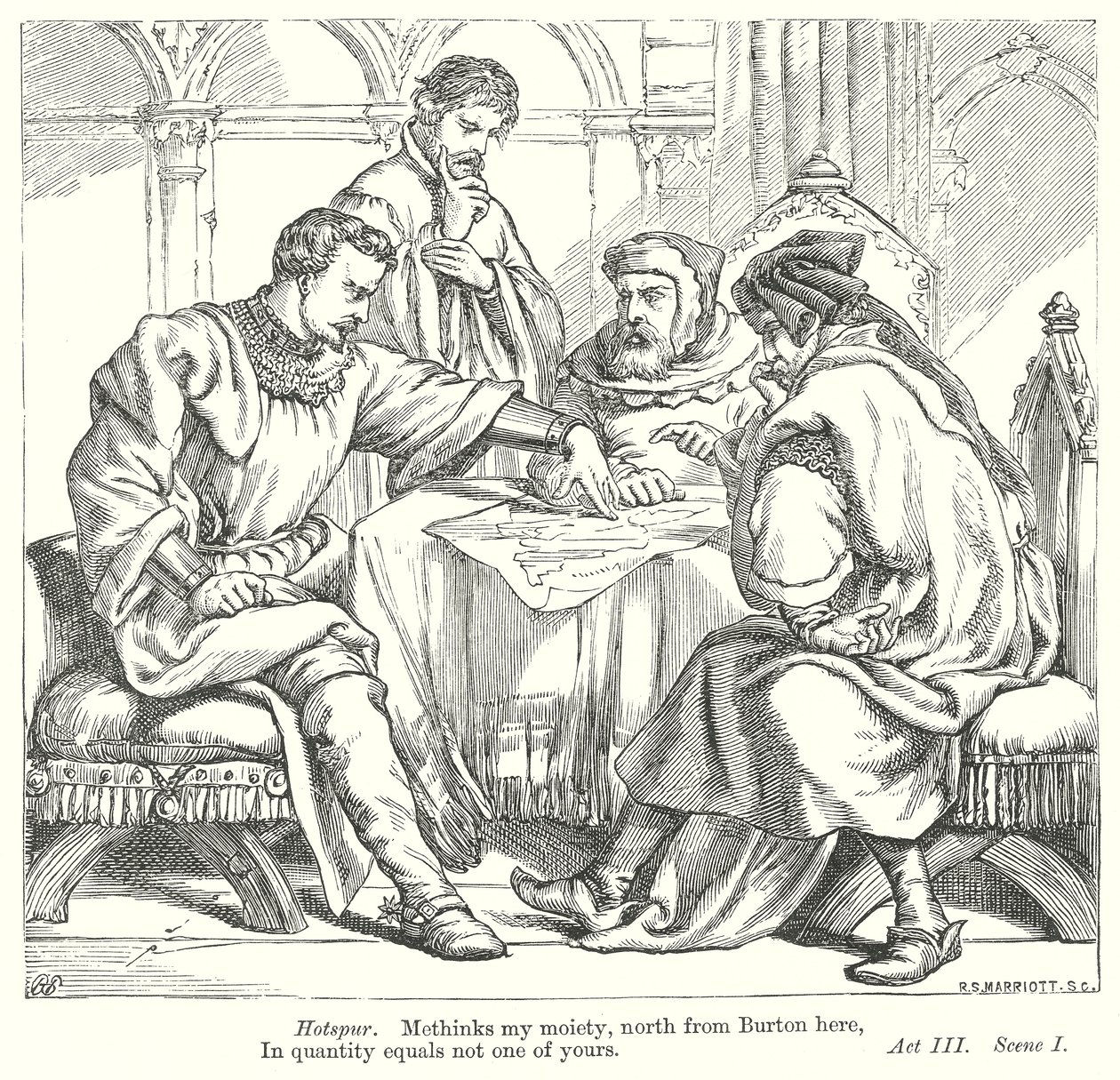 Kung Henrik IV del I (gravyr) av Henry Courtney (after) Selous