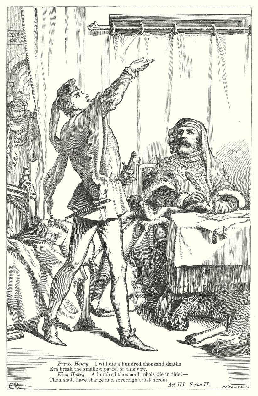 Kung Henrik IV del I (gravyr) av Henry Courtney (after) Selous
