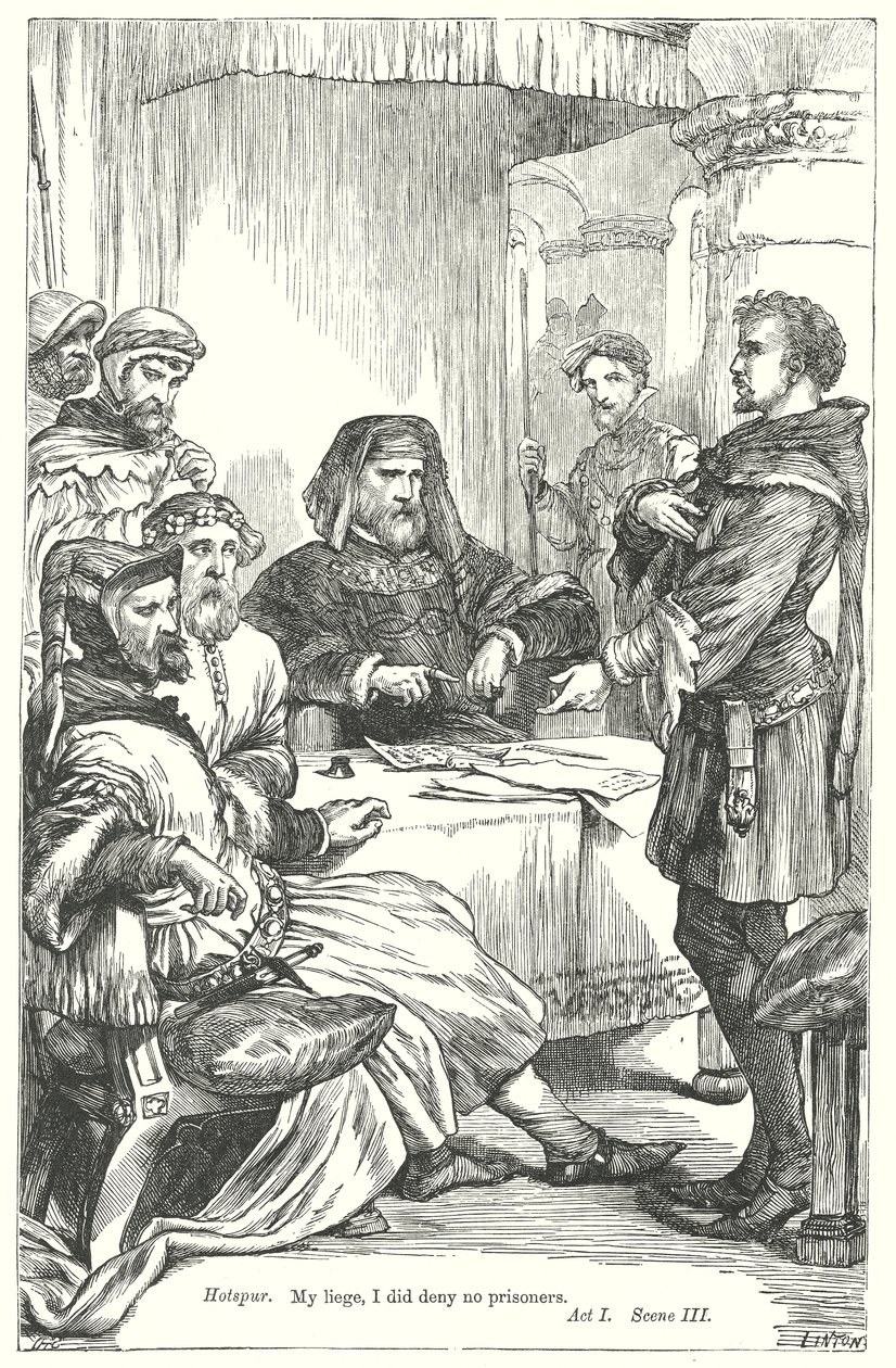 Kung Henrik IV del I (gravyr) av Henry Courtney (after) Selous