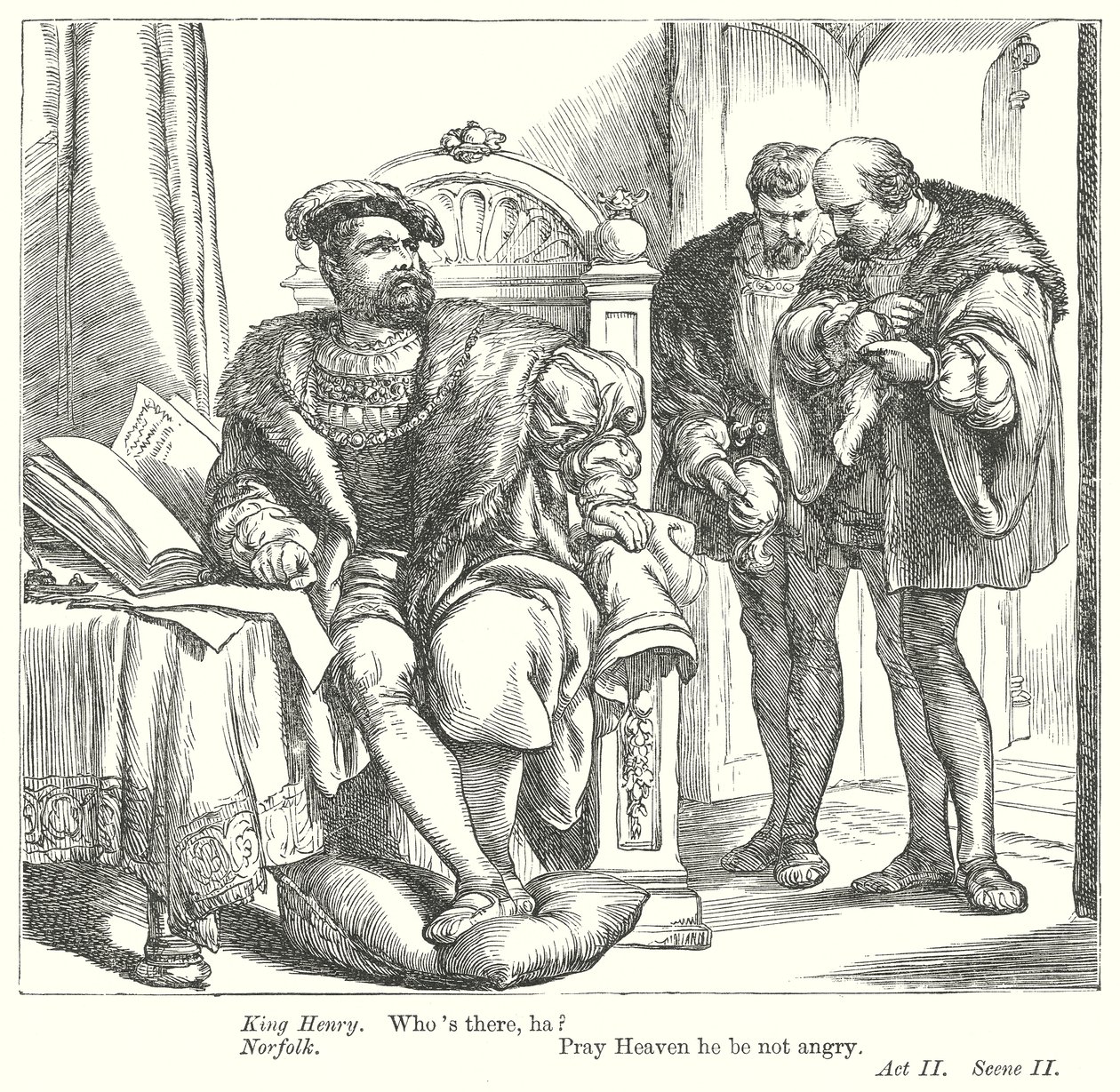 Kung Henrik VIII (gravyr) av Henry Courtney (after) Selous