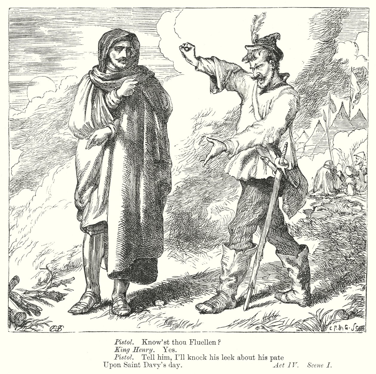 Kung Henrik V (gravyr) av Henry Courtney (after) Selous