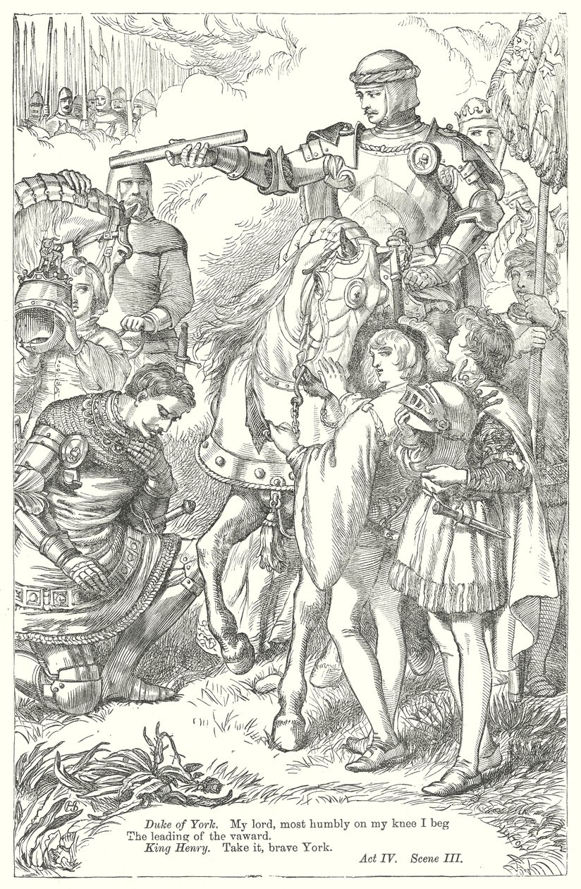 Kung Henrik V (gravyr) av Henry Courtney (after) Selous